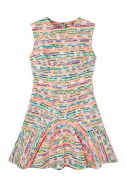 NEON WEAVE V FLARE MINI DRESS at By Johnny.