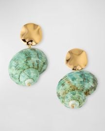 NEST Jewelry Green Seashell Drop Earrings at Neiman Marcus