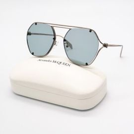 NEW ALEXANDER MCQUEEN AM0367S 003 WOMEN SUNGLASSES SILVER BLUE EYEWEAR eBay at eBay