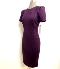 NEW Calvin Klein Awesome Faux Suede Puff Sleeve Sheath Dress Size 4 Last One eBay at eBay