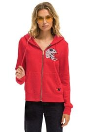 NEW ENGLAND PATRIOTS HELMET ZIP HOODIE - FLASH RED Aviator Nation at Aviator Nation