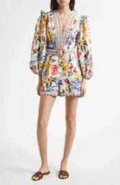 NEW Farm Rio Greek Garden Long Sleeve Plunge Neck Cotton Romper Sz L MD266 eBay at eBay