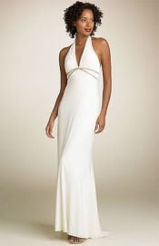 NEW MARY L COUTURE Halter Jersey CRYSTALS DRESS GOWN SIZE 6 WEDDING NORDSTROM eBay at Ebay