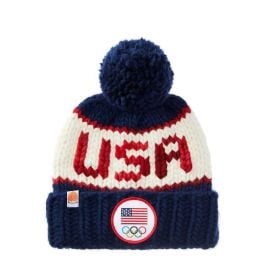 NEW The Team USA Beanie w Navy Yarn Pom ndash at Sh*t That I Knit