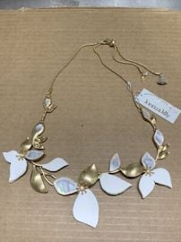 NEW Womens Lonna amp Lilly Necklace Flower Petal Statement Necklace Gold Tone eBay at eBay