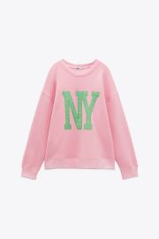 NEW YORK SWEATSHIRT - Pink   United States at Zara