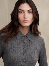 NEZHA MERINO SWEATER POLO at Banana Republic