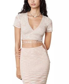 NIA Womens Wraparound Knit Crop Top Reviews - Tops - Women - Macys at Macys