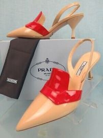 NIB PRADA 1I270L BEIGE RED PATENT LEATHER POINTED TOE SANDALS MULES PUMPS 39 IT eBay at eBay