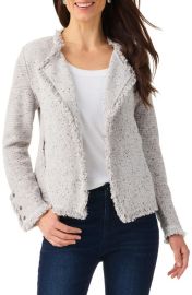 NIC+ZOE Fringe Mix Knit Jacket at Nordstrom