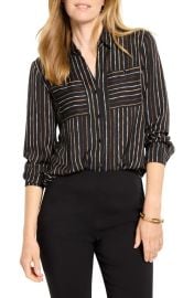 NIC+ZOE Painted Stripe Button-Up Shirt at Nordstrom