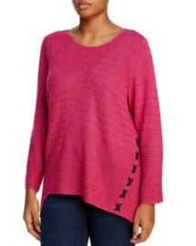 NIC and ZOE Plus NIC ZOE Plus Ribbed Lace-Up Sweater Women -  Plus - Bloomingdale s at Bloomingdales