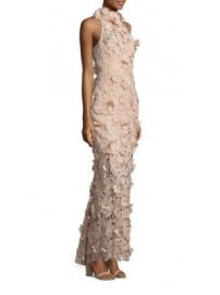 NICHOLAS - 3D Lace Halter Gown at Saks Fifth Avenue