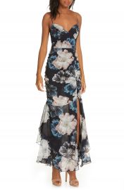 NICHOLAS Floral Ruched Silk Dress   Nordstrom at Nordstrom