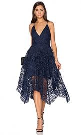 NICHOLAS Geo Floral Lace Ball Dress in Navy from Revolve com at Revolve