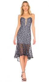 NICHOLAS Whisper Lace Up Bra Dress in Black  amp  Blue from Revolve com at Revolve