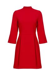 NICOLE MILLER RED ARTELIER MOCK NECK DRESS at Rent The Runway