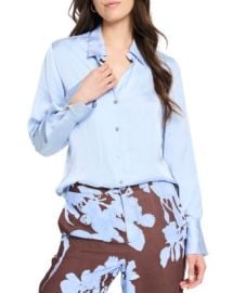 NICZOE Glossy Crinkle Shirt Bloomingdales at Bloomingdales