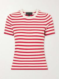 NILI LOTAN Alita striped cashmere T-shirt at Net a Porter