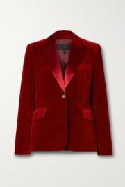 NILI LOTAN Marshal silk satin-trimmed cotton-blend velvet blazer NET-A-PORTER US at Net a Porter