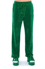 NINA TEXTURED STRAIGHT LEG JOGGER in GREEN at Shop Akira