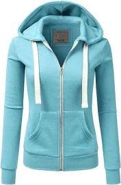 NINEXIS Womens Long Sleeve Zip Up Hoodie Top Color Block Basic Casual Hooded Sweatshirt at Womens Clothing store at Amazon