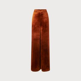 NOEMI RUST VELVET PANTS at LK Bennett