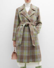 NOIZE Katja Plaid Belted Coat at Neiman Marcus