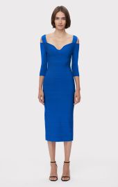 NOTCHED BATEAU MIDI DRESS HERV LGER at Herve Leger