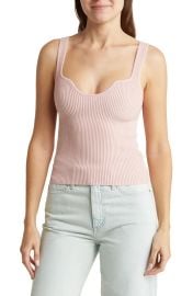 NSR Notch Neck Ribbed Knit Top at Nordstrom Rack