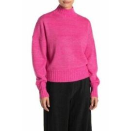 NSR Sweaters Nsr Mock Neck Sweater Top Size L Metallic Flecked Wool Blend Hot Pink New Tag A3 Poshmark at Poshmark