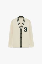 NUMBERED JACQUARD CARDIGAN - Oyster White   United States at Zara