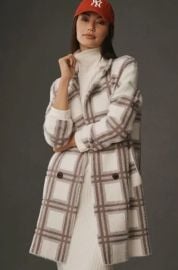NVLT Knit Plaid Double Breasted Coatigan at Dillards