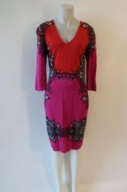 NWD Womens St John Black Label Tikka Red Zinnia V-Neck Wool Blend Knit Dress 8 eBay at eBay