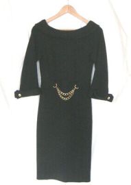 NWOT Milly of New York Black Dress Off Shoulder Gold Chain Belt Sz P eBay at eBay