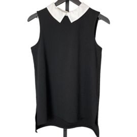 NWT Adrianna Papell Top With Contrast Collar Black S eBay at eBay