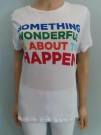 NWT Alice Olivia WhiteMulticolor aposSomething Wonderfulapos T-Shirt Size L 125 eBay at eBay
