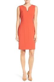 NWT BOSS by Hugo Boss Dency Notch Neck Sheath Dress Sienna Red Orange 545 4 eBay at eBay