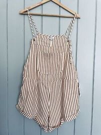 NWT Billabong Wild Pursuit Shorts Overalls Romper L Large Peach White Stripe NEW eBay at eBay