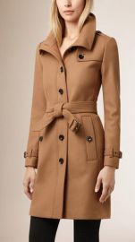 NWT Burberry Brit Womenaposs Rushfield Single Breasted Wool Trench Coat Camel eBay at eBay