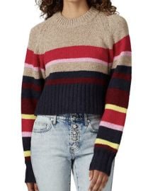 NWT CurrentElliott Moonshine Striped Wool-Blend Crop Sweater Brown Multi Sz 4 eBay at eBay