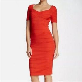 NWT Escada Coral Red Dayana Sheath Dress Size 8 eBay at eBay