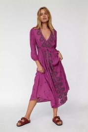 NWT FREE PEOPLE Sz XS EMBROIDERED FABLE MIDI DRESS LUSH COMBO eBay at eBay