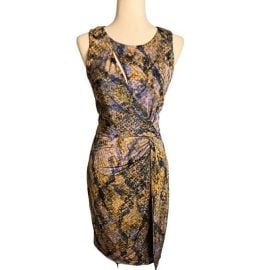 NWT Guess SL Flynn Bodycon Mini Dress Snake Print w Cut Out Sexy Sz L Sleeveless eBay at eBay