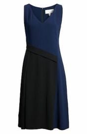 NWT Hugo Boss Demana V-neck A-Line Dress In BlackBlue Size 4 D2888 eBay at eBay