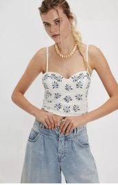 NWT New 98 Free People Wild Flowers Embroidered Bustier Tea Combo Top Size S eBay at eBay