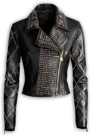 NWT Versace hm HampM Leather Studded Jacket WMN Orig hanger amp garment bag Sz34 eBay at eBay