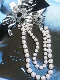 NWT White House Black Market Faux Pearl Crystals Brooch Statement Jewelry WHBM eBay at eBay