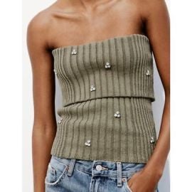 NWT ZARA JEWEL BEADED OFF THE SHOULDER KNIT TOP eBay at eBay