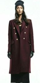 NWT ZARA LIMITED EDITION RUNWAY STYLE WOOL MAROON MILITARY FITTED LONG COAT 299 eBay at eBay